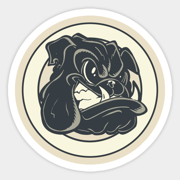 Retro Bulldog Head Sticker by TomiAx